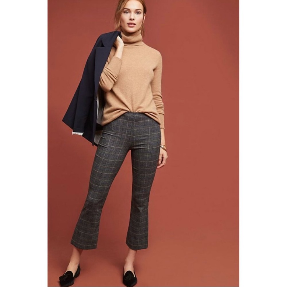 Anthropologie Bailey 44 Plaid Cropped Flare Pants